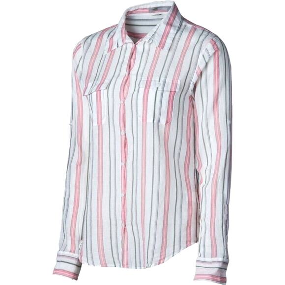 Horny Toad Women's XL Organic Cotton Shirt Button Down Pink Stripe - Picture 1 of 10